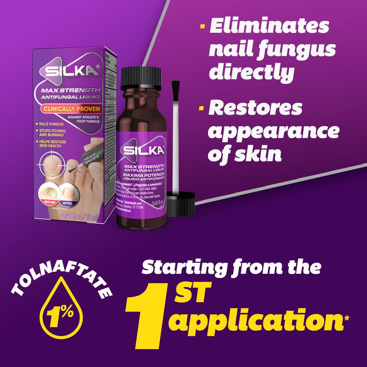 Silka Max Strength - Juego de líquido antifúngico y crema, potente...
