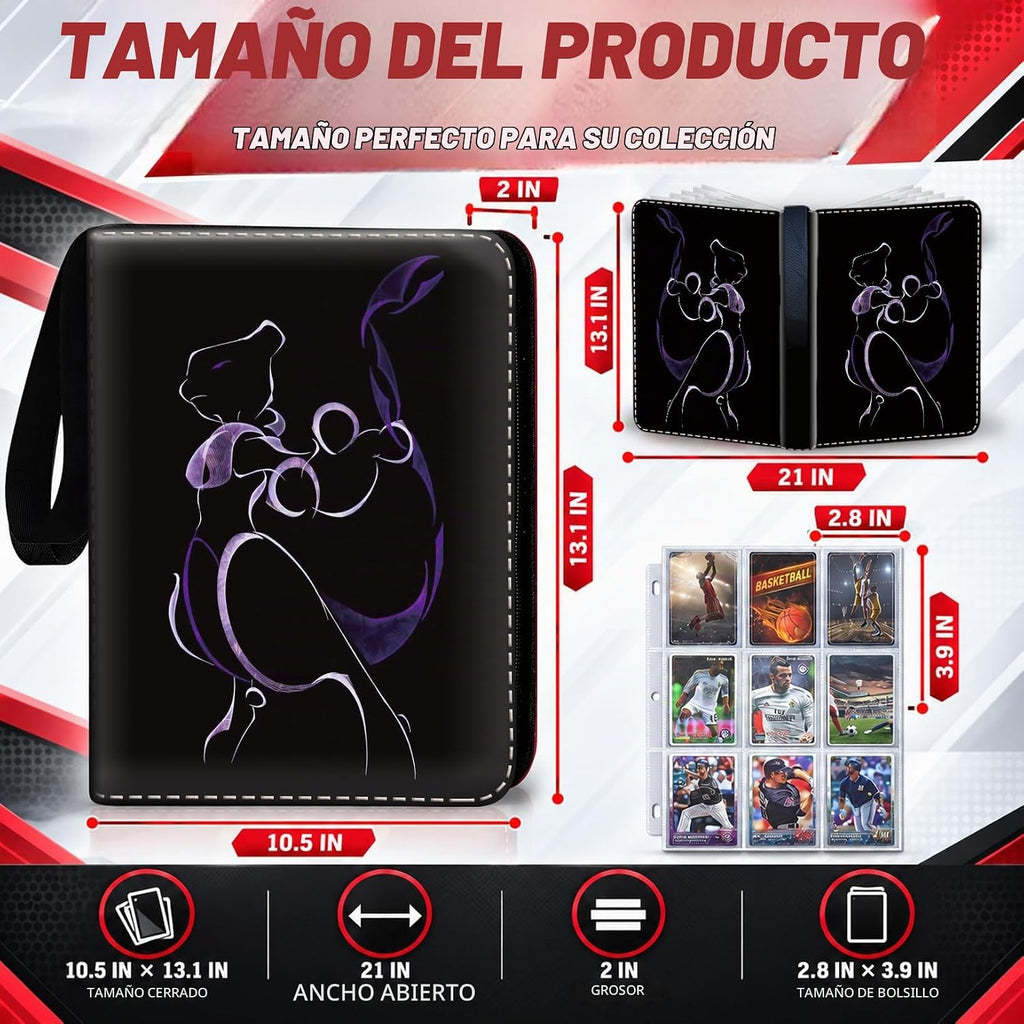 Carpeta de tarjetas coleccionables con mangas extraíbles, carpeta de