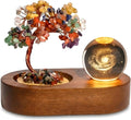 Árbol de la vida de cristal de 7 chakras con bola de cristal