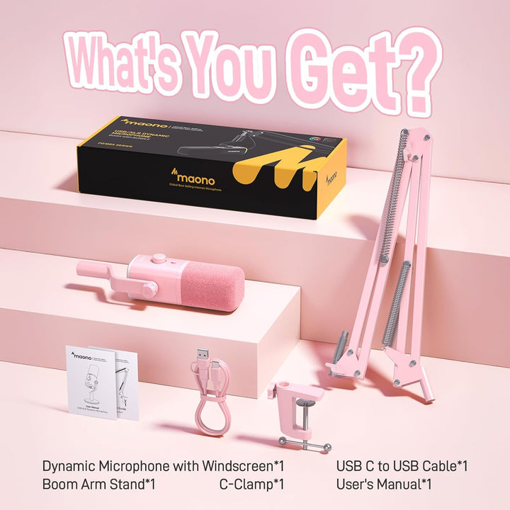 MAONO Micrófono XLR\/USB para juegos para PC, micrófono dinámico de...
