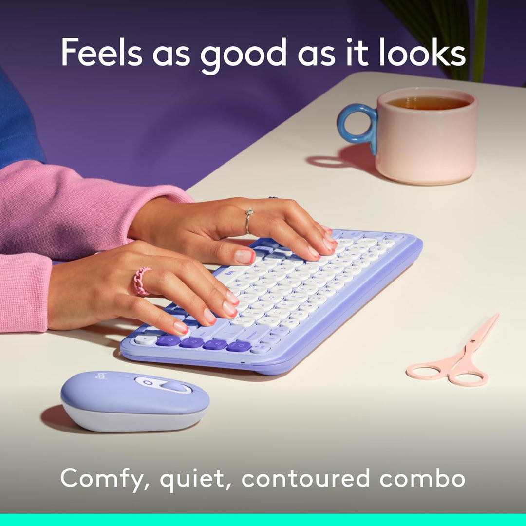 Logitech Combo POP ICON, combo de teclado y mouse Bluetooth, escrit...