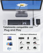 FORIDA, hub USB 3.0 alimentado, adaptador 5V/3A