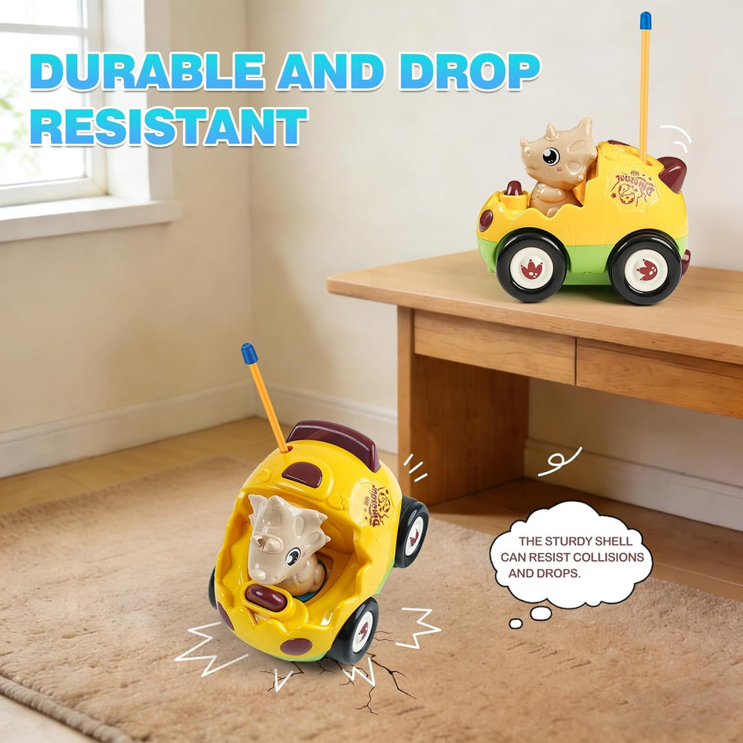 QPOU Juguete de dinosaurio a control remoto para niños pequeños, re...
