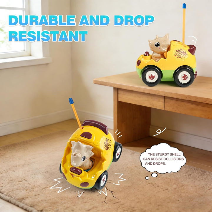 QPOU Juguete de dinosaurio a control remoto para niños pequeños, re...