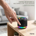 iHome Altavoz Bluetooth inalámbrico portátil 2 en 1 con luces RGB