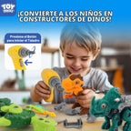 TOY Life Paquete de 3 juguetes de dinosaurio desmontables con herramienta
