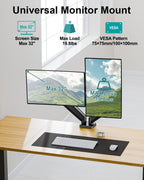 Soporte de escritorio con brazo de monitor doble para pantallas de máximo