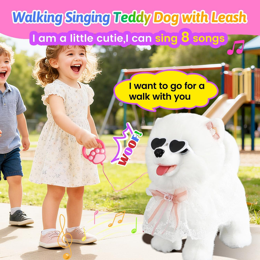 Marsjoy Samoyed - Perro de ladridos que camina para niños, robot mu...