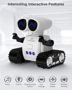 Juguetes robot para niños, juguetes de robot recargables de control remoto con walkie talkies, programación, detección de gestos, música, función de ojos cambiables, juguetes de robot RC regalos para niños y niñas de 6 a 12 años