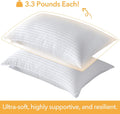 Oubonun Juego de 2 Almohadas Tamaño King - Almohadas Alternativas de Plumón Esponjosas y de Soporte con Funda de Algodón con Cremallera - Transpirables y Frescas para Todas las Posiciones de Dormir