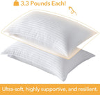 Oubonun Juego de 2 Almohadas Tamaño King - Almohadas Alternativas de Plumón Esponjosas y de Soporte con Funda de Algodón con Cremallera - Transpirables y Frescas para Todas las Posiciones de Dormir