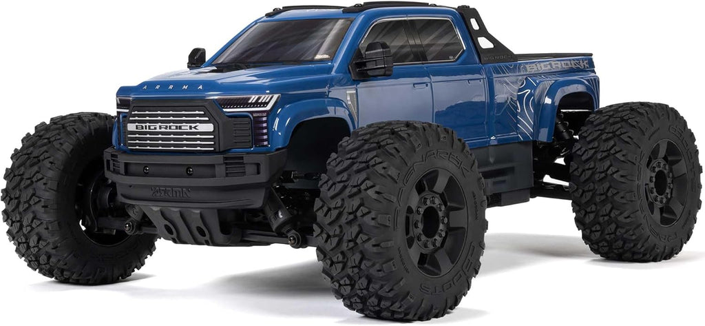 ARRMA Camión RC 1/10 Big Rock 4X4 223S BLX BRUSHLESS Street Truck RTR (baterías y cargador no incluidos) con DSC, (azul), ARA4312V4T3