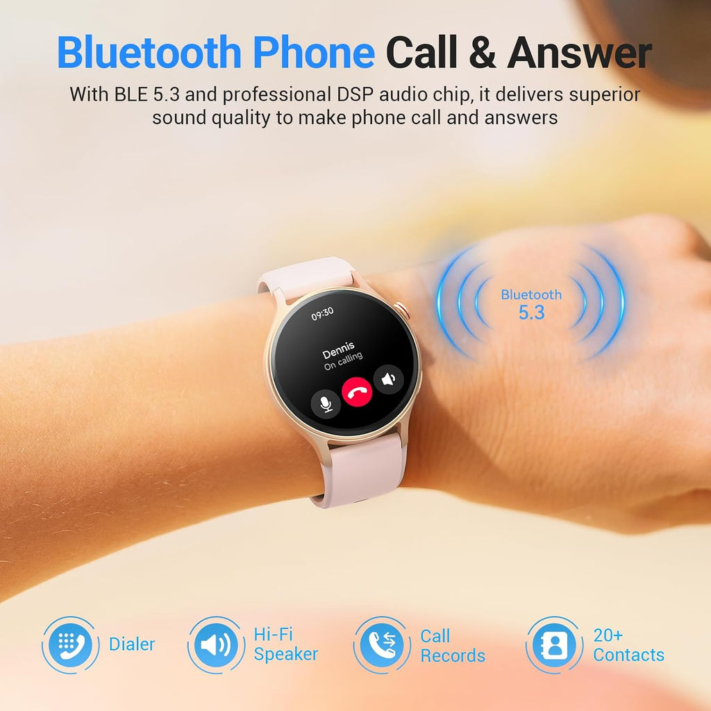 Fitpolo - Reloj inteligente para mujer, rastreador de fitness AMOLED de