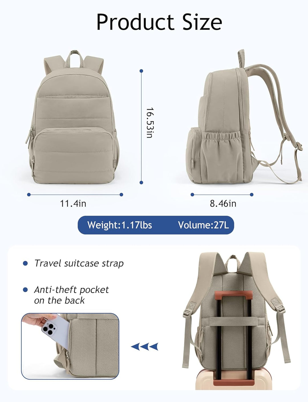 Mochila de viaje Uselike para mujeres, mochila para portátil de 15....