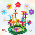 Juguete de construcción de jardín de flores para niñas, regalos de cumpleaños para niños preescolares de 3 a 5 a 7 años, juego educativo STEM con 140 piezas, kit de jardinería apilable para