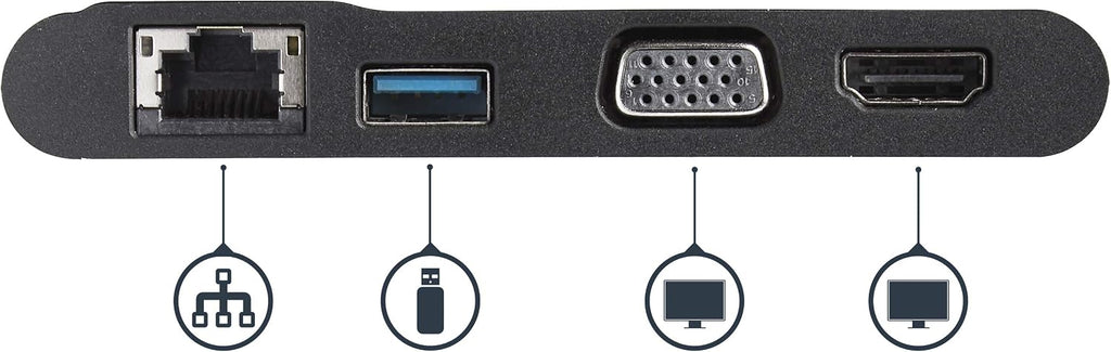 StarTech.com Adaptador USB-C a VGA/DVI/HDMI, Negro