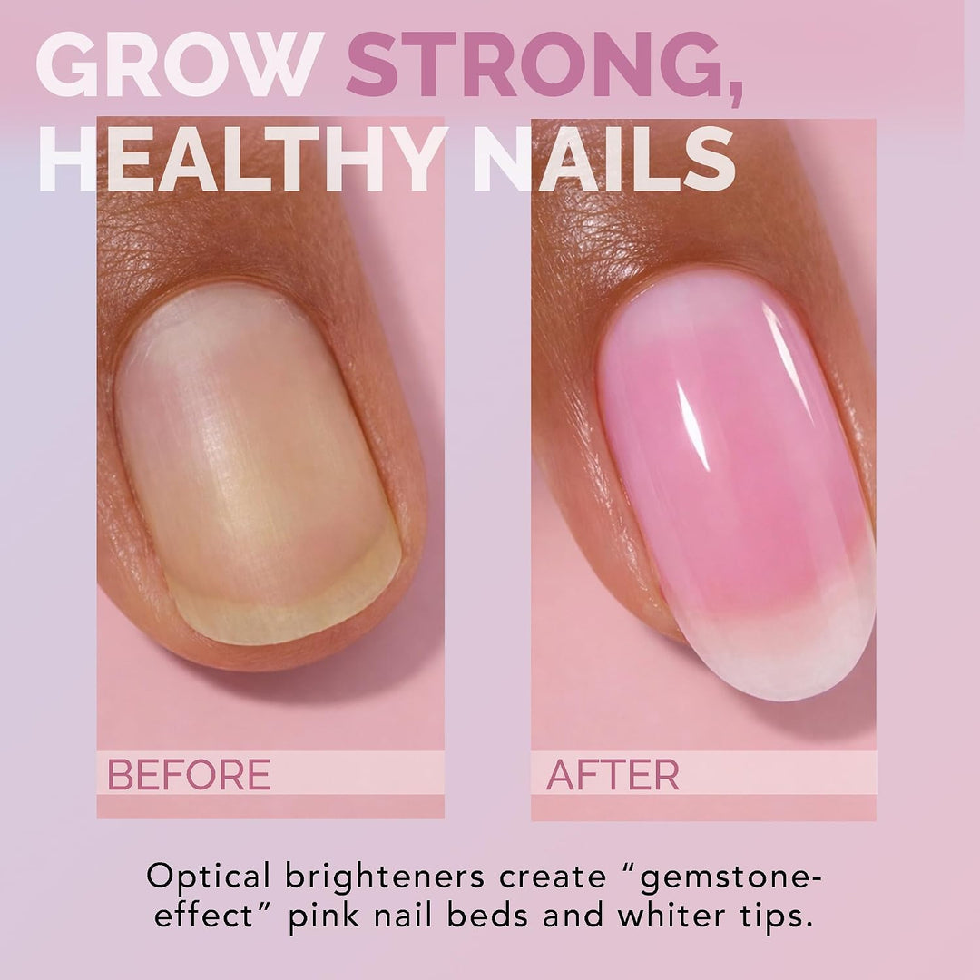 Perfect Formula Capa de gel rosa rubí, fortalecedor de uñas, tratam...