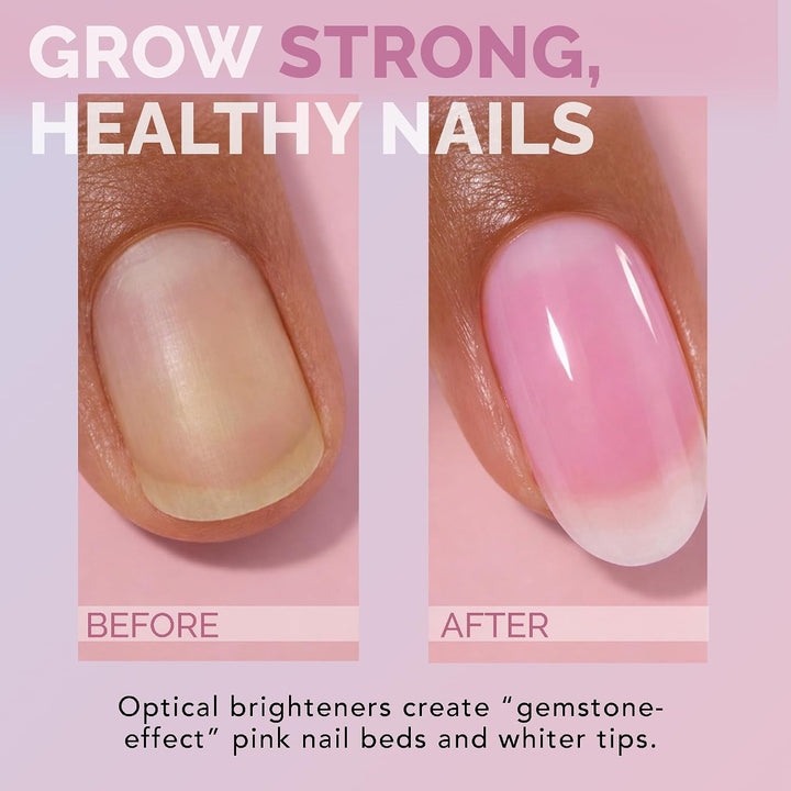 Perfect Formula Capa de gel rosa rubí, fortalecedor de uñas, tratam...