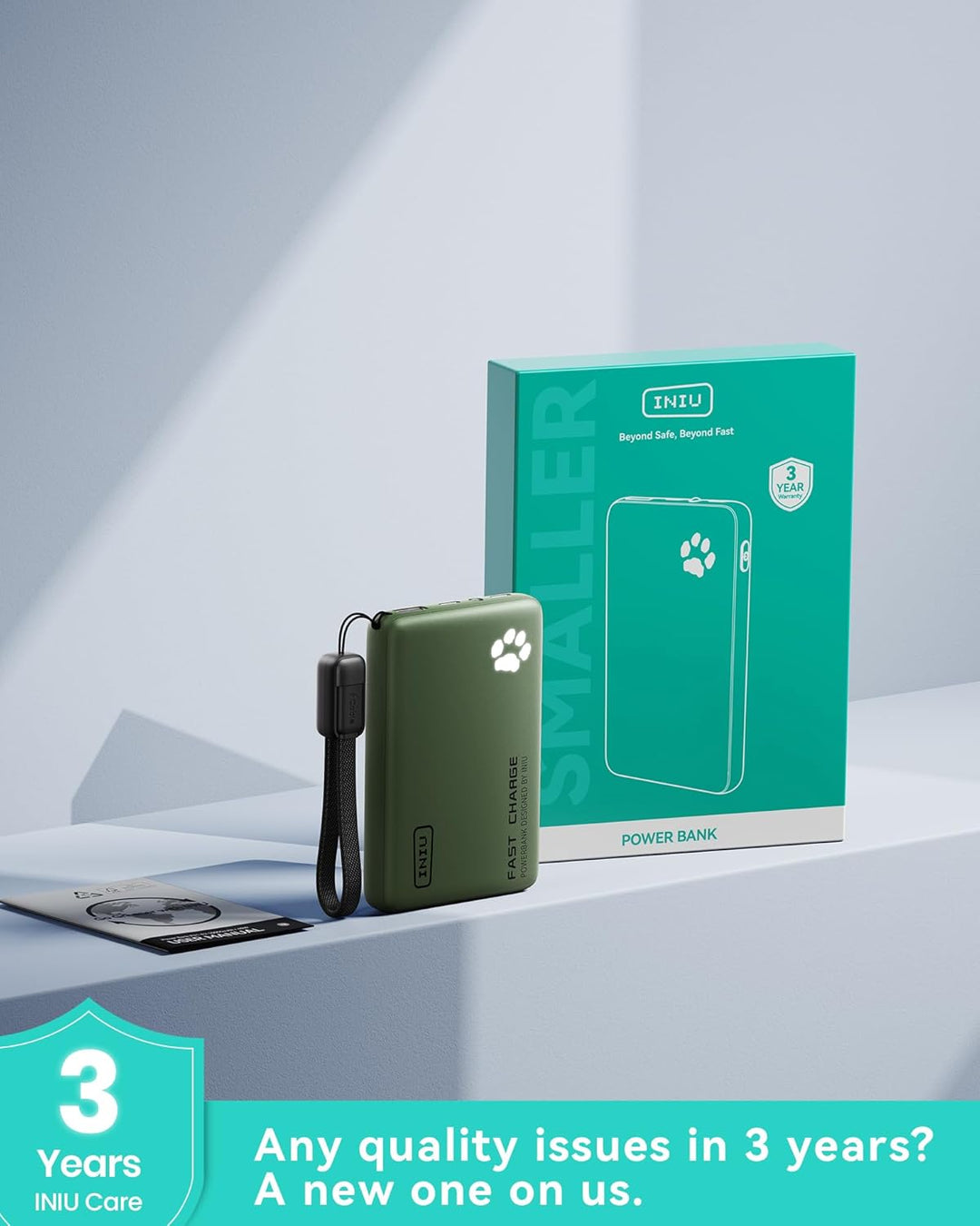 INIU Cargador portátil, Banco de energía ultra delgado de 10000mAh...