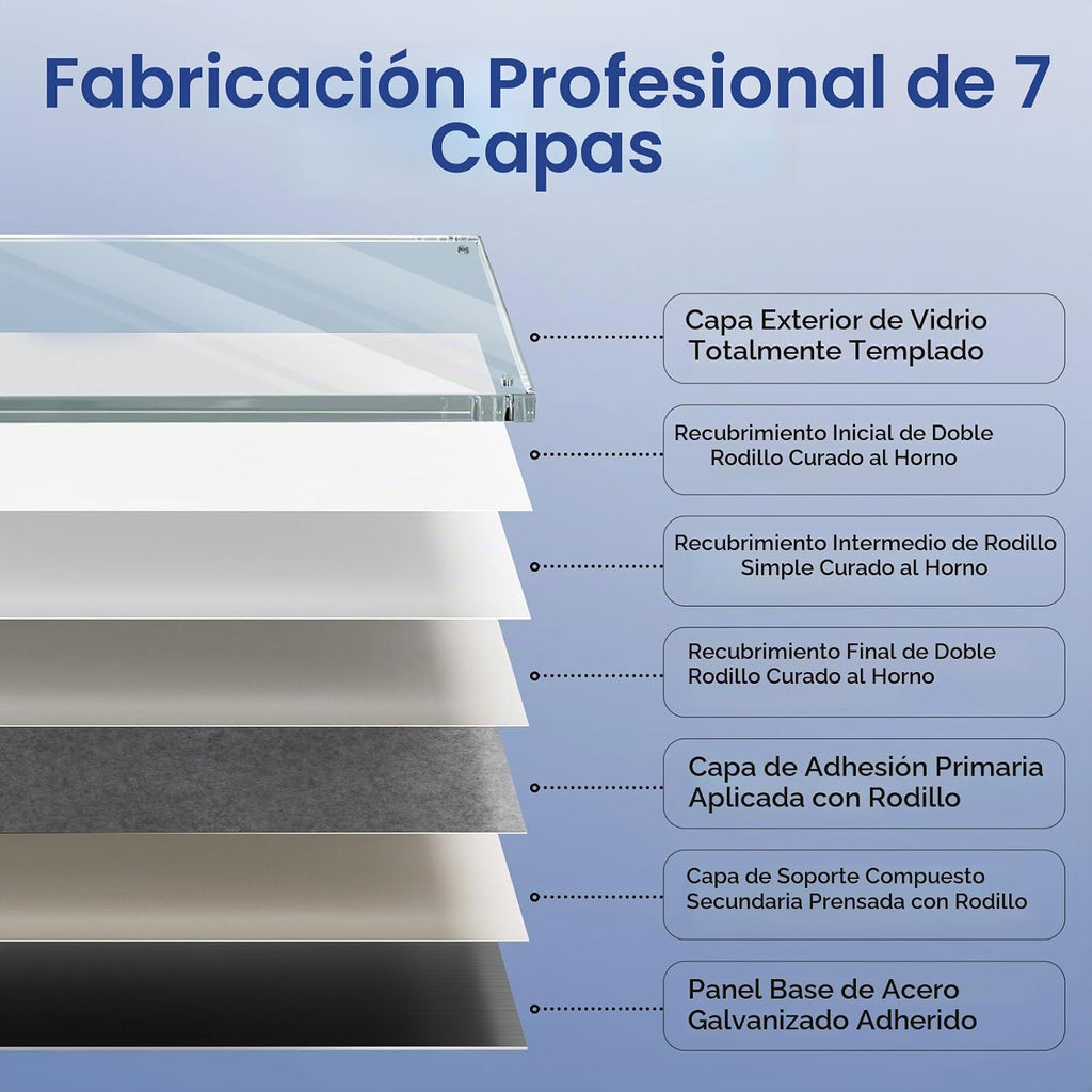 MaxGear Pizarra blanca de vidrio templado pizarra magnética de borrado en