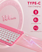 MoKo Funda para iPad (A16) de 11ª/10ª generación con teclado retroiluminado