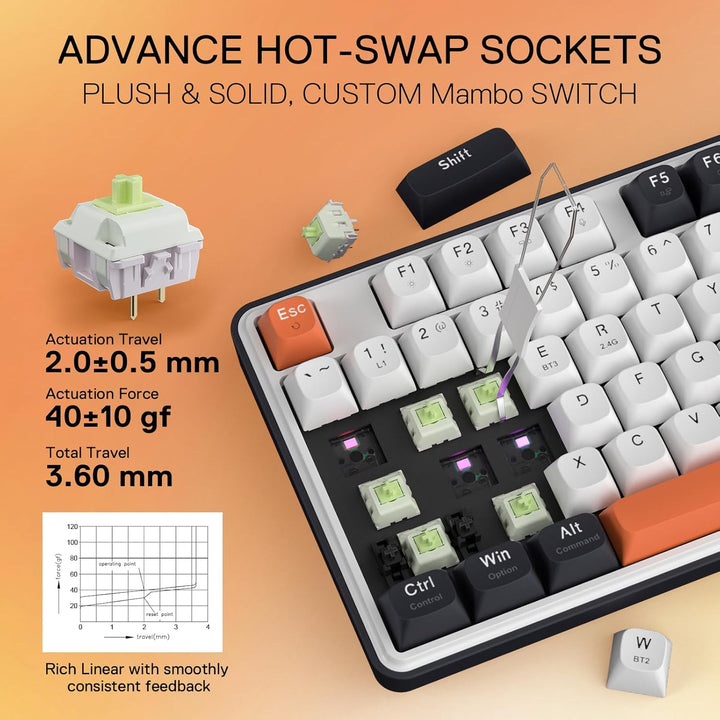 Redragon K689 PRO - Teclado Gaming RGB Inalámbrico con Junta de Sel...