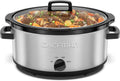 Chefman Olla de cocción lenta de 7 cuartos de galón, tamaño familiar grande con ajustes bajos, altos y cálidos, cerámica extraíble, tapa de vidrio templado, apta para lavavajillas para una fácil