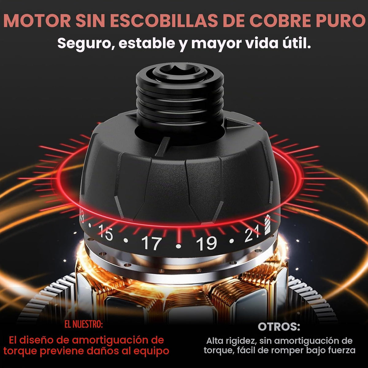 UNIWA - Destornillador eléctrico inalámbrico recargable, taladro eléctrico de 650 RPM, color rojo