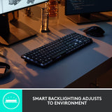 Logitech MX Teclado mecánico inalámbrico de rendimiento iluminado,...