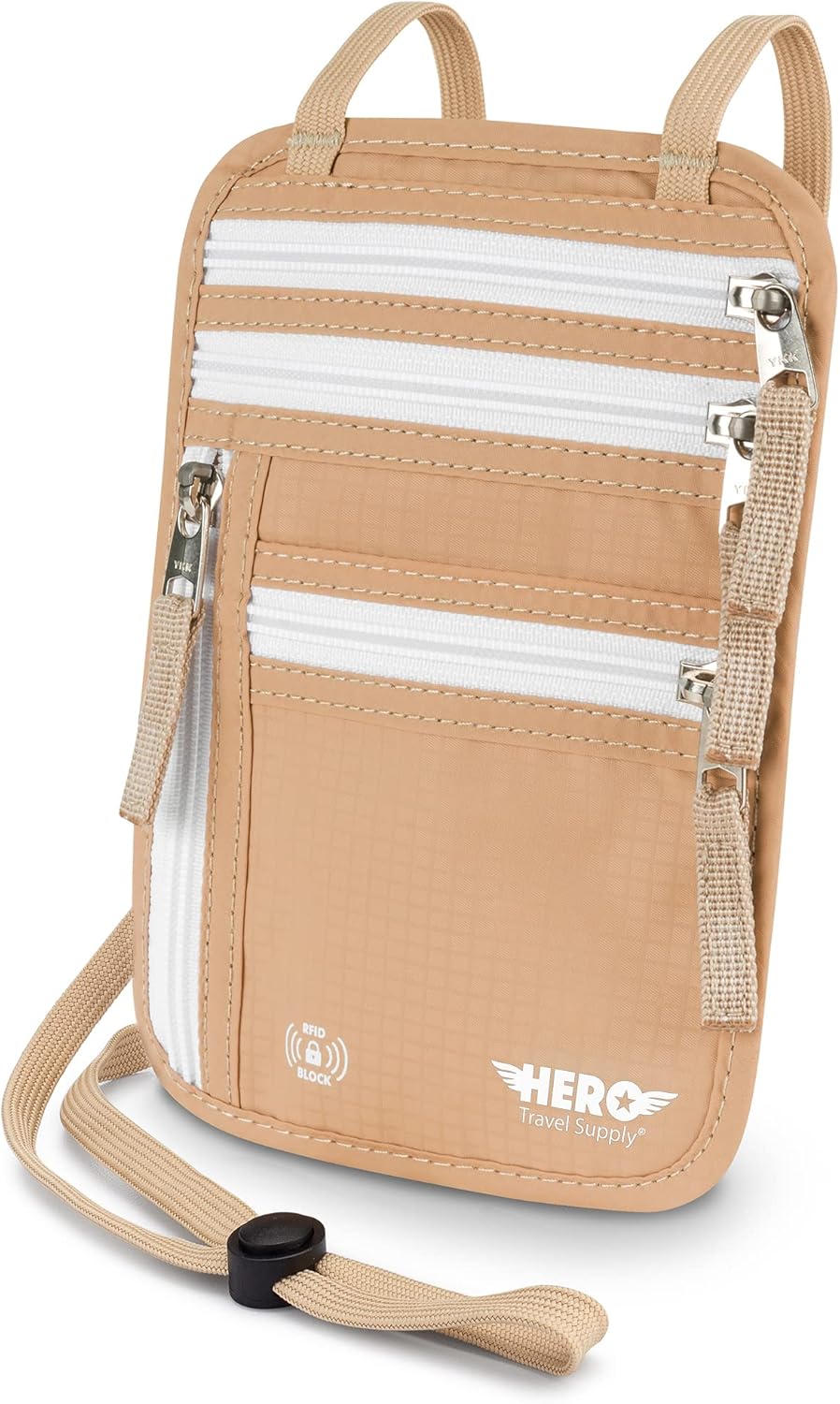Cartera de Cuello HERO - Portapasaporte con Bloqueo RFID, Fácil de...