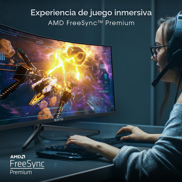 Sceptre - Monitor curvo ultra ancho de 34 pulgadas WQHD 3440 x 1440...