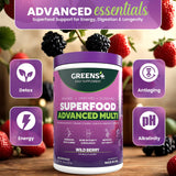 Greens+ Advanced Multi Wild Berry Superfood en polvo, mezcla orgáni...