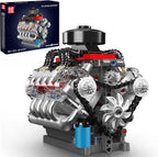 Mould King Kit de modelo de motor V8 10171, mini kits de motor V8 que funciona, construye tu propio motor de modelo de automóvil con motor, bloques de construcción coleccionables para adultos