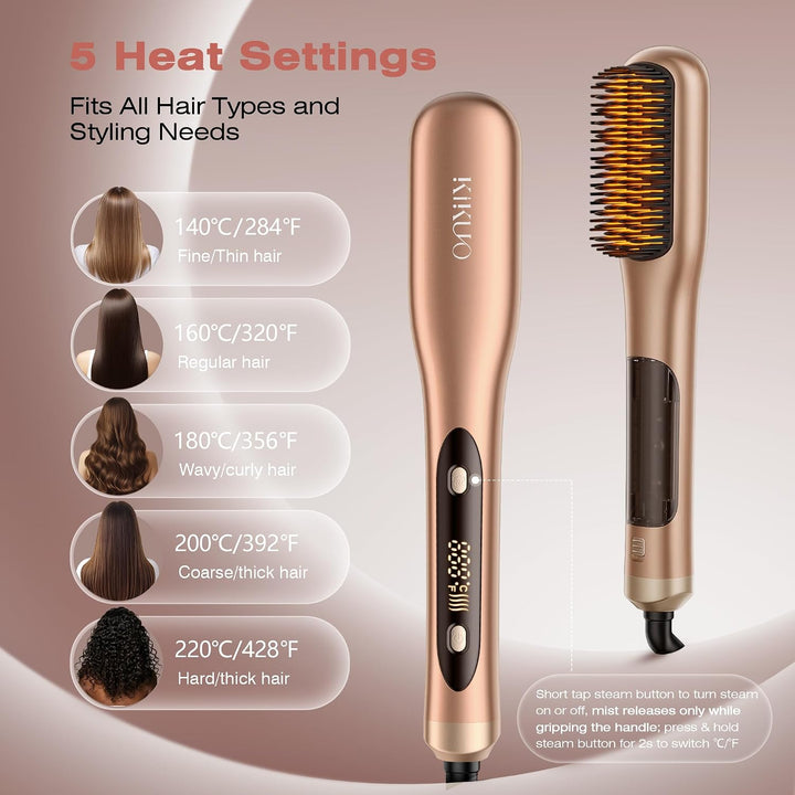 Steamline Pro 3 en 1, color naranja óxido | Cepillo alisador de dob...