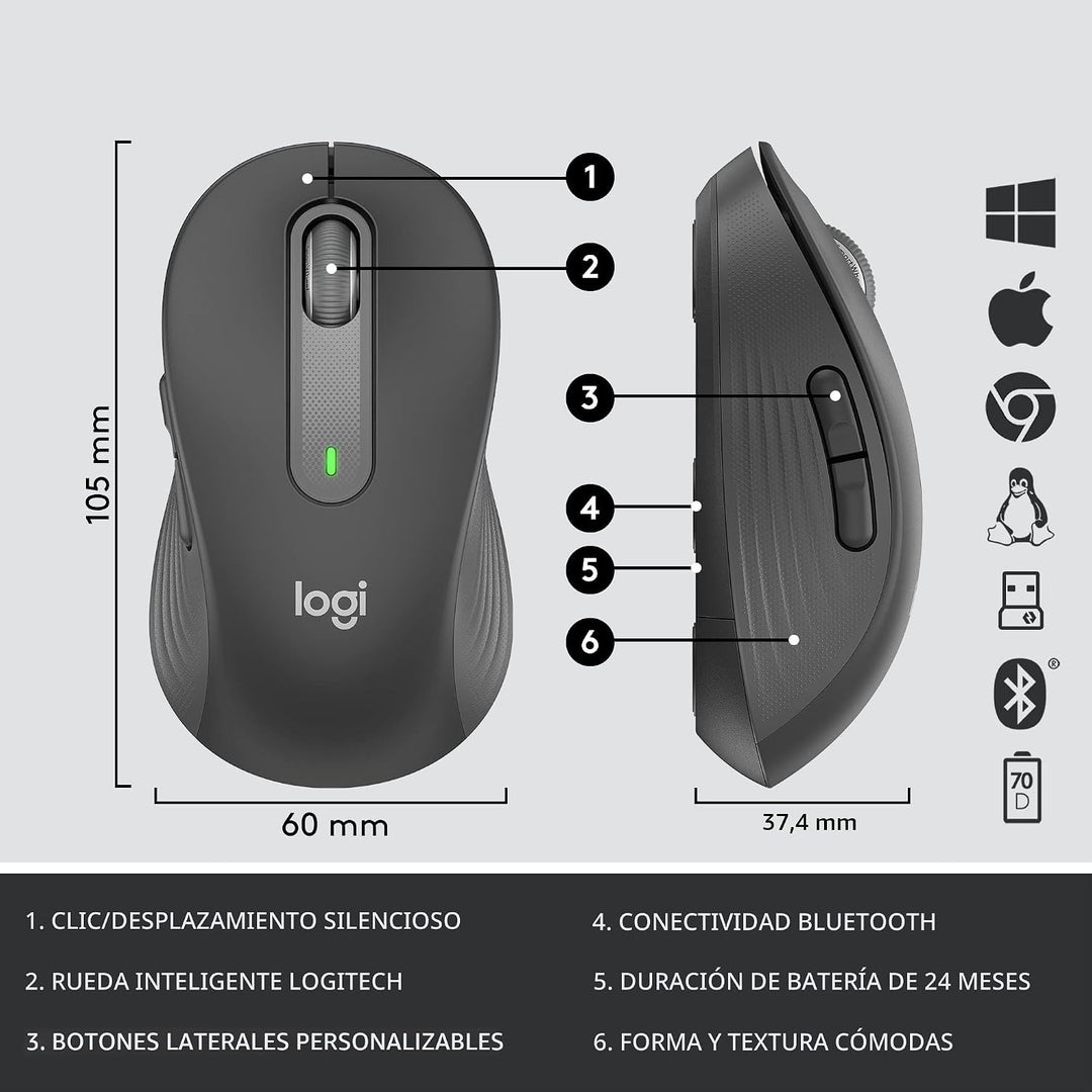 Logitech Signature MK650 Combo para Negocios, Mouse y Teclado Inalá...