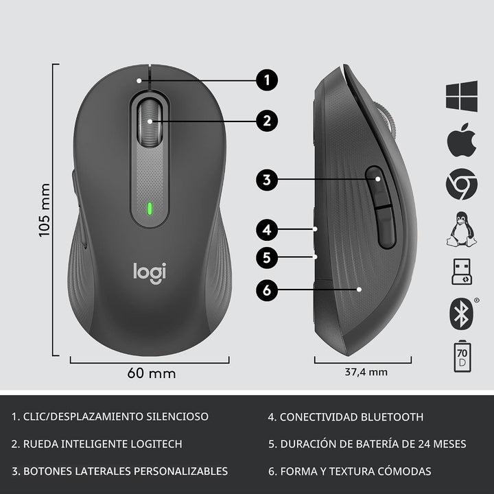 Logitech Signature MK650 Combo para Negocios, Mouse y Teclado Inalá...