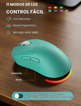 Combo de teclado y mouse inalámbricos: teclado retroiluminado con r...