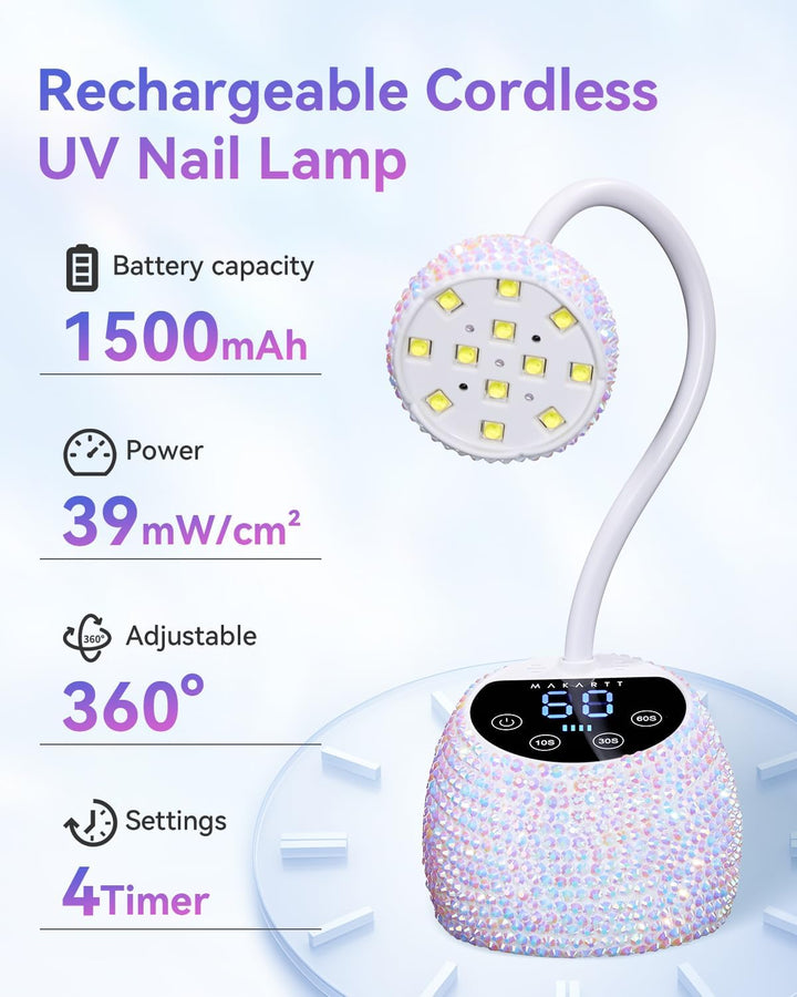 Makartt Lámpara de uñas LED UV, lámpara de curación flash de cuello...