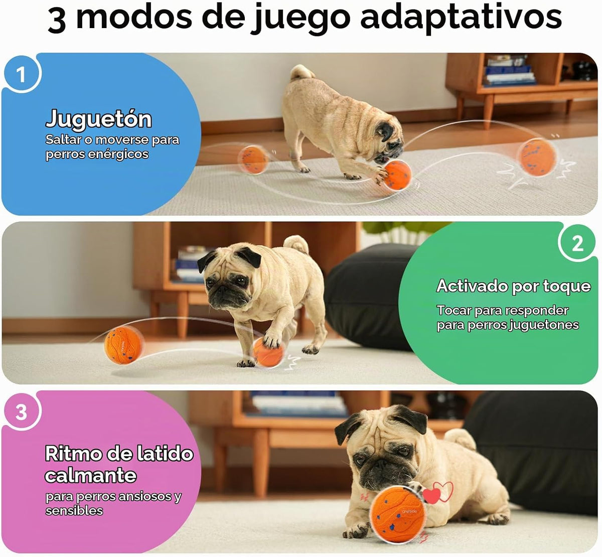 Cheerble Juguete interactivo inteligente para perros, Wicked Ball AIR Neo, juguete para cachorros con latido del corazón, movimiento automático, rebote y giro, material ETPU, clasificación impermeable