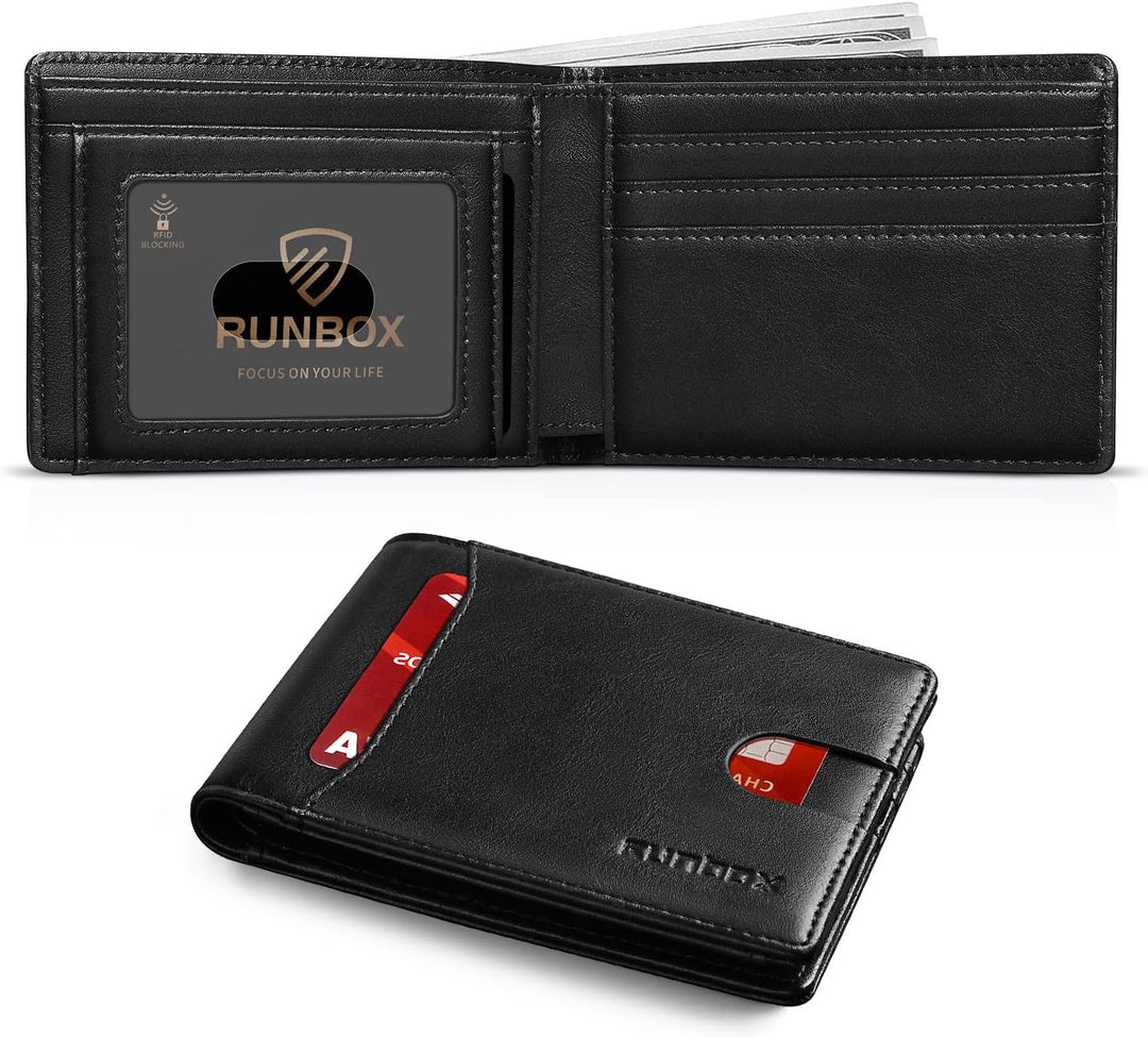 RUNBOX Cartera delgada para hombre, 11 ranuras para tarjetas de cré...