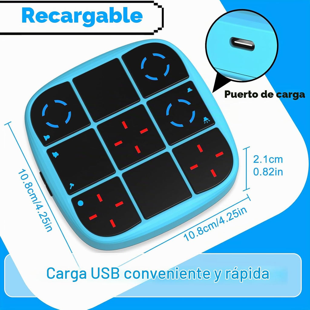 KOQQQ Juego de pernos recargables Tic-Tac-Toe, consola de rompecabezas portátil 4 en 1, juego de memoria educativo electrónico, juegos de mesa portátiles de viaje en automóvil para niños y adultos