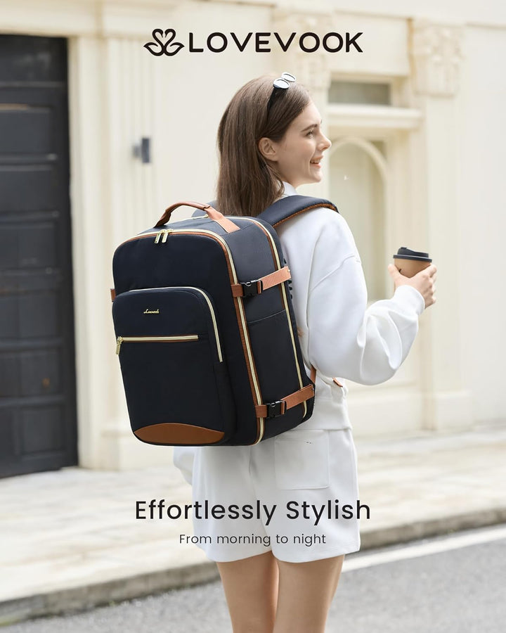 LOVEVOOK Mochila de viaje de mano, 1 negro-marrón, Mochilas de viaje