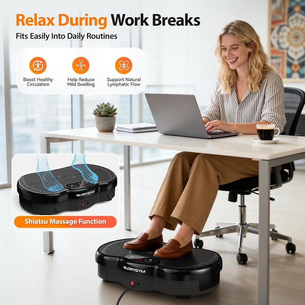 Plataforma de Vibración para Ejercicio para Body Shaker y Pérdida de Peso, Plataforma Vibratoria con Bandas de Resistencia, 120 Niveles de Velocidad, Control Remoto, Entrenamiento de Cuerpo Completo, Equipo Compacto de Gimnasio para el Hogar