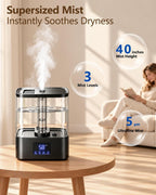 KZF Humidificadores para dormitorio, humidificador de niebla fría de 4L