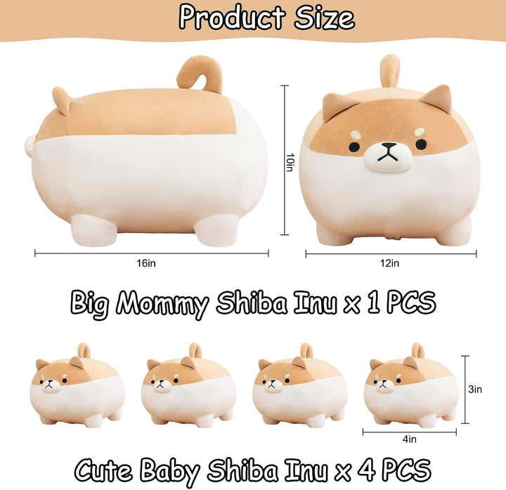 SQEQE Juguete de peluche Shiba Inu con 4 peluches de Shiba Inu en s...