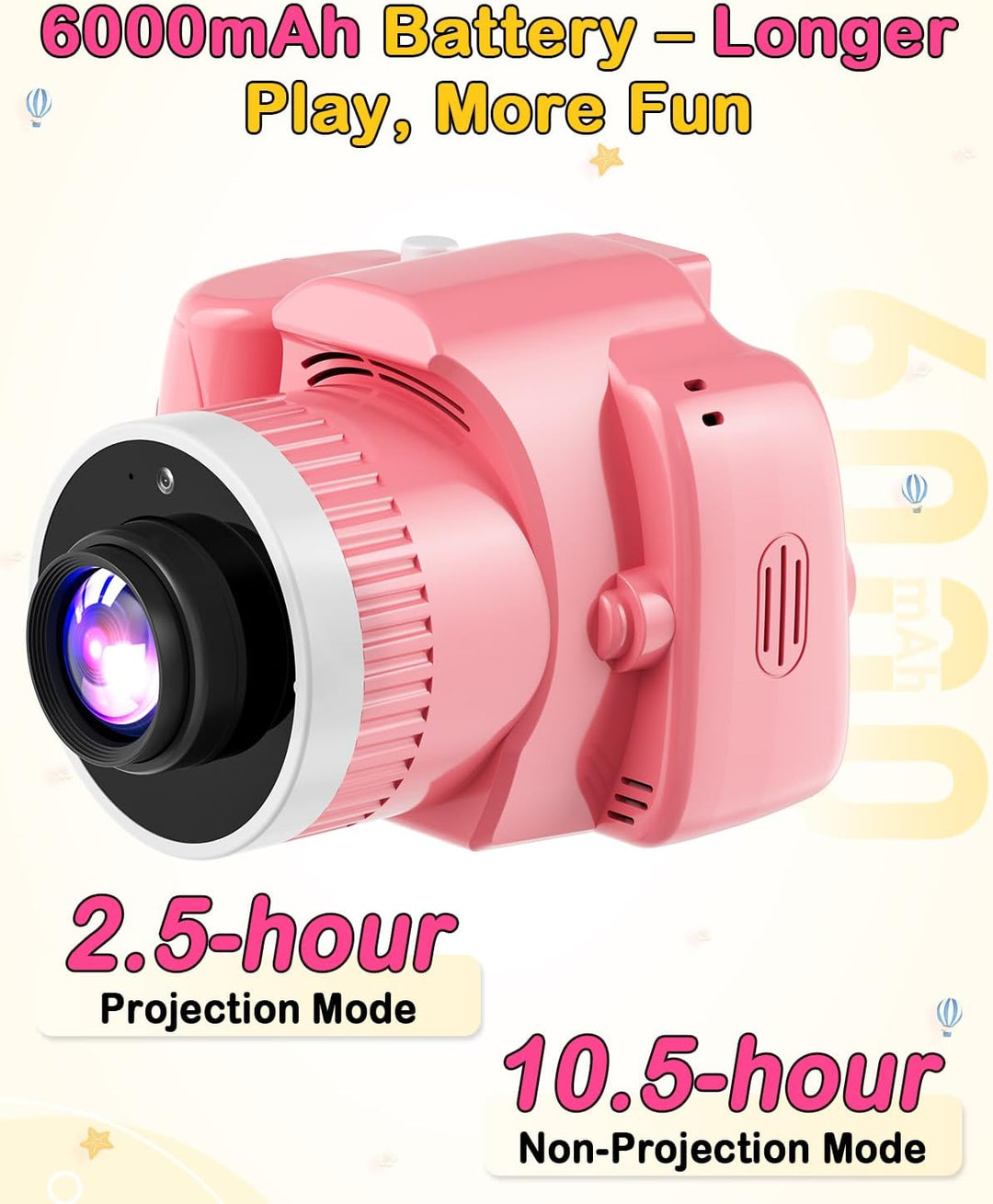 Cámara para niños con proyector: regalo perfecto para cumpleaños, N...