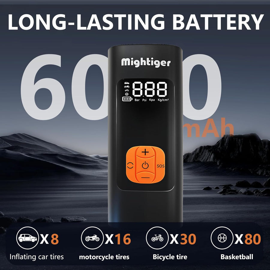 Mightiger Inflador de Neumáticos Compresor de Aire Portátil Bomba d...
