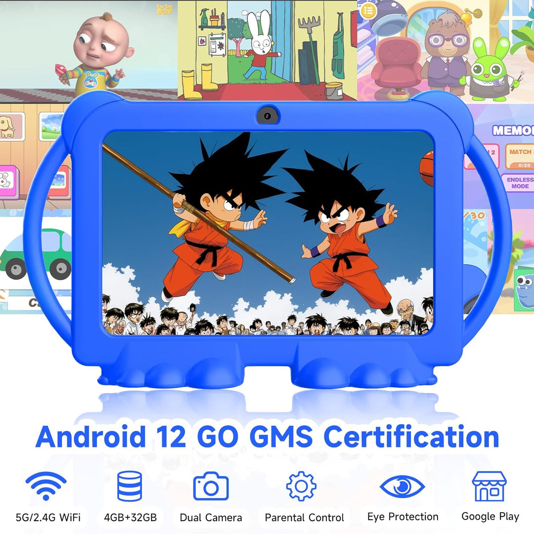 RUIQIAI Tablet para niños 2025, tablet Android 12 para niños de 7 p...