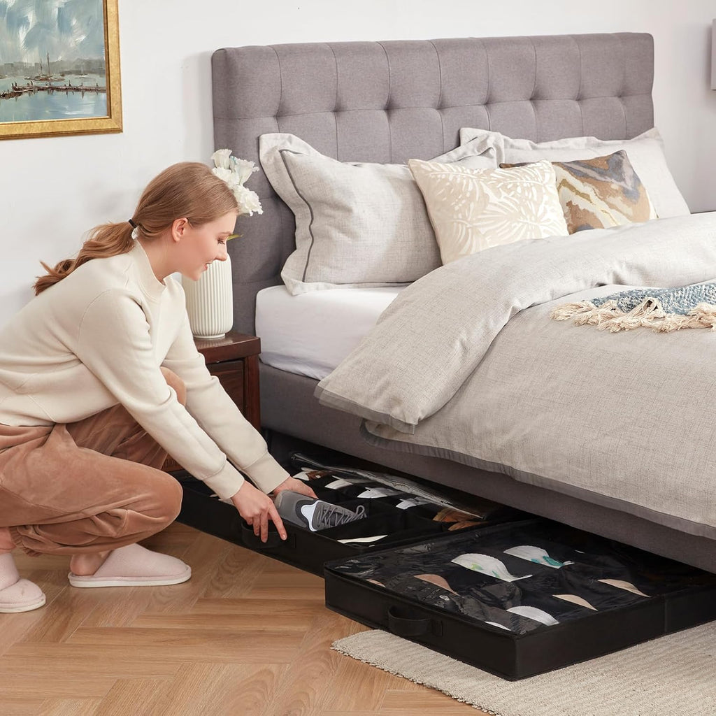 Lifewit - Contenedor organizador de zapatos debajo de la cama, paquete de 2