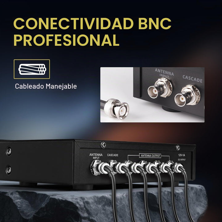 Paquete de sistema de distribución de antena UHF con estuche de tra...